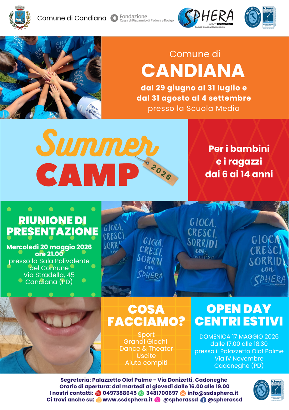 SUMMER CAMP - dai 6 ai 14 anni