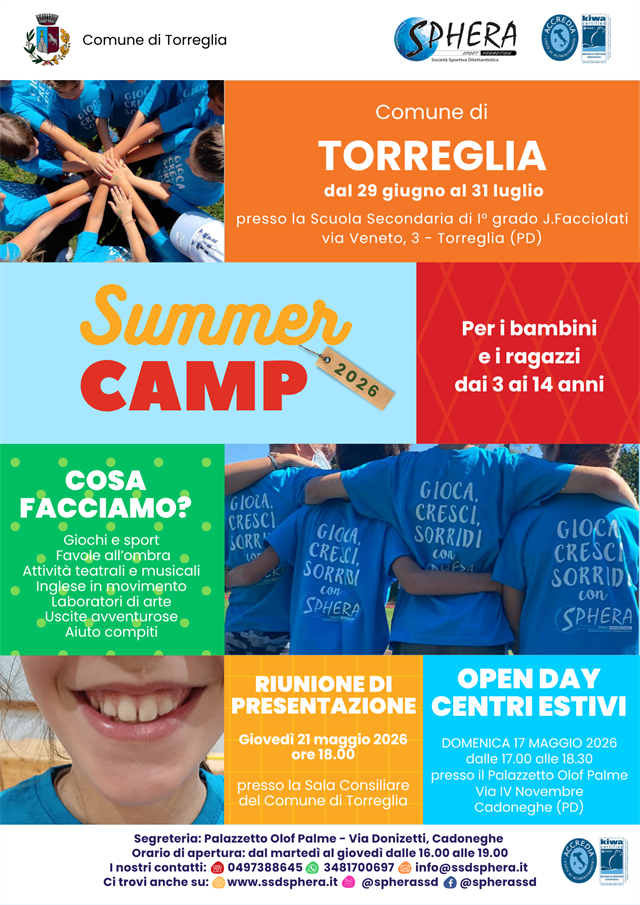 SPHERA SUMMER CAMP - dai 3 ai 14 anni