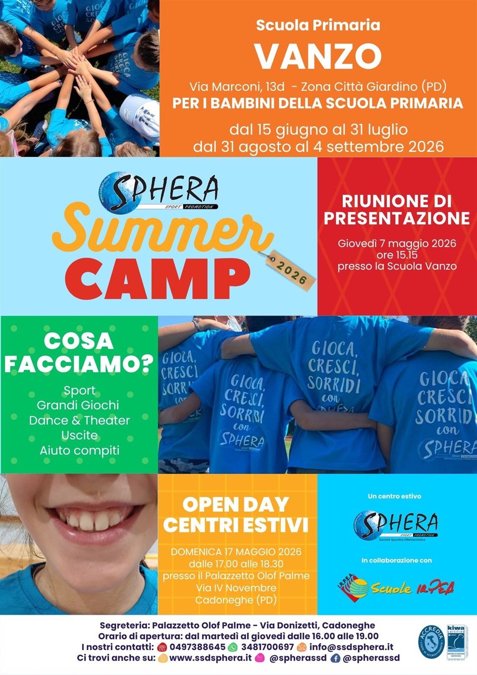 SPHERA SUMMER CAMP - dai 6 agli 11 anni