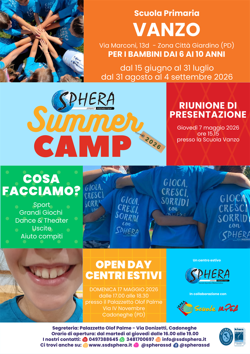 SPHERA SUMMER CAMP - dai 6 ai 10 anni