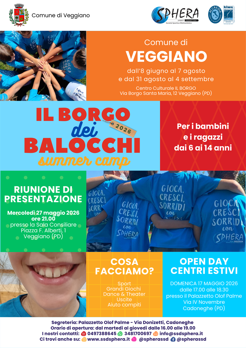 SPHERA SUMMER CAMP - Il Borgo dei Balocchi - dai 6 ai 14 anni